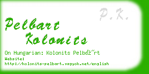 pelbart kolonits business card
